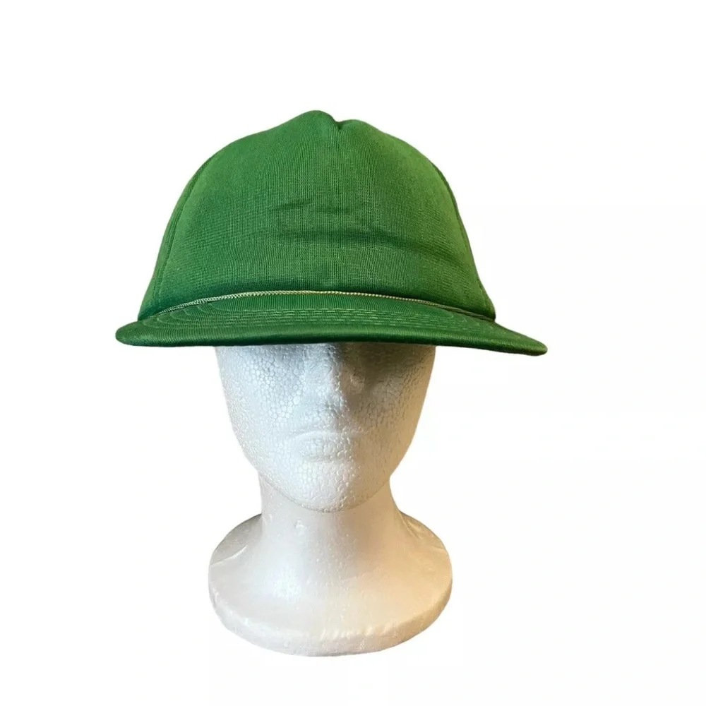 Size-A-Just Trucker Cap Solid Green Snapback Hat As Is Vintage